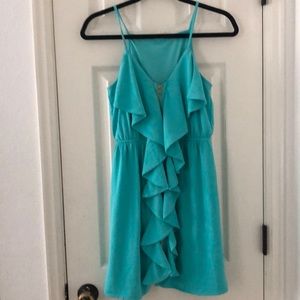 Teal zip up dress